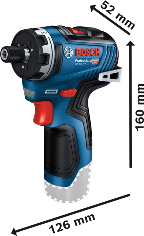 Bosch GSR 12V-35 HX (06019J9101) Габаритные размеры