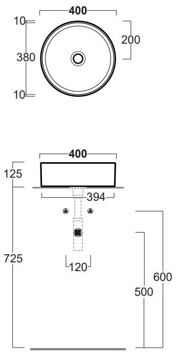 Simas 40 Foriu Sabbia Matte (FO01SM) Габаритные размеры
