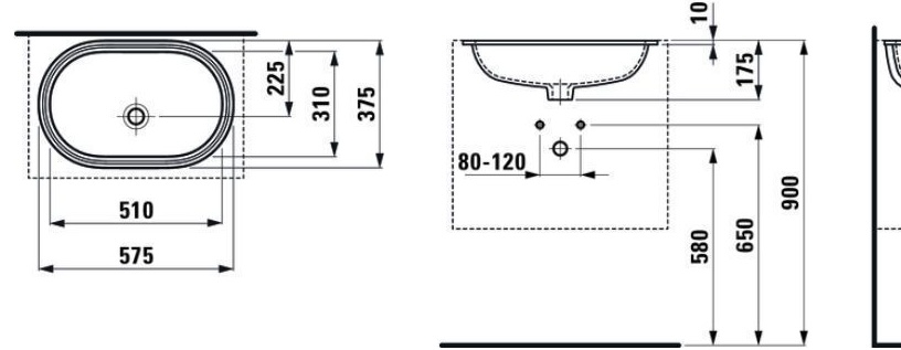 Laufen Savoy H8189450001091 Габаритні розміри