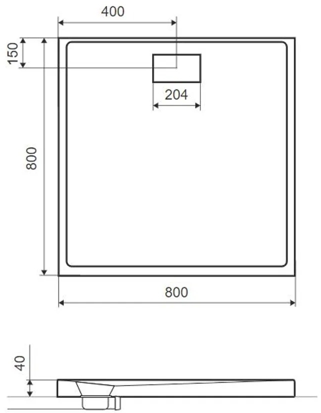 Excellent Zero 800x800 см білий (BREX.1202.080.080.WHN) Габаритні розміри