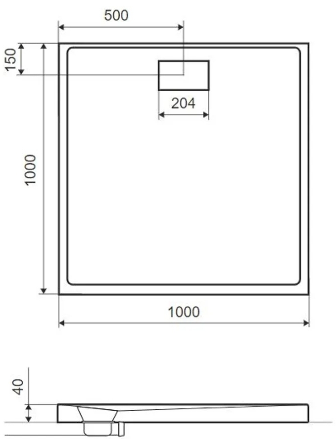 Excellent Zero 1000x1000 см білий (BREX.1202.100.100.WHN) Габаритні розміри