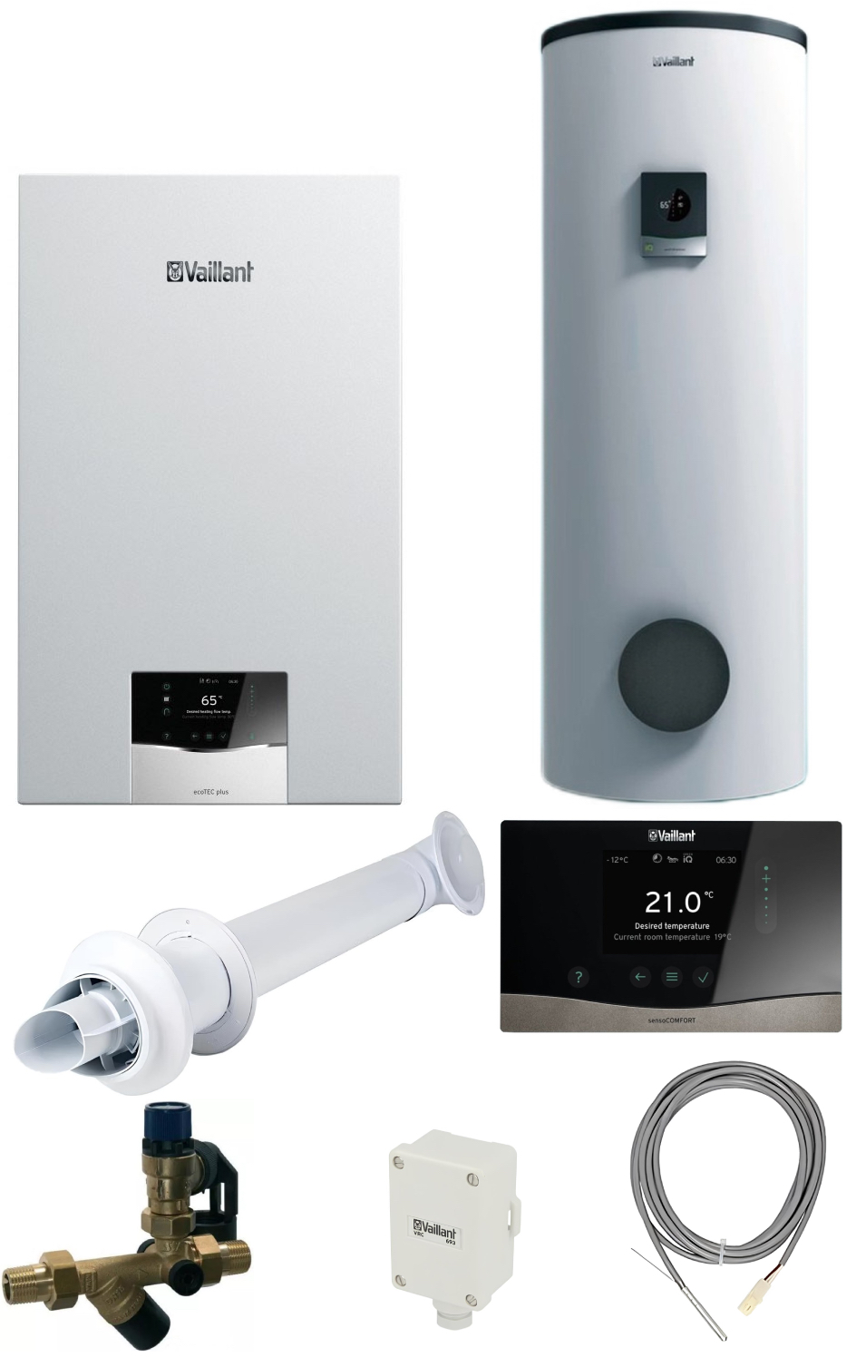 Vaillant ecoTec Plus VU 30CS/1-5 (N-INT2) + Бойлер 300 л + Комплект дротового керування