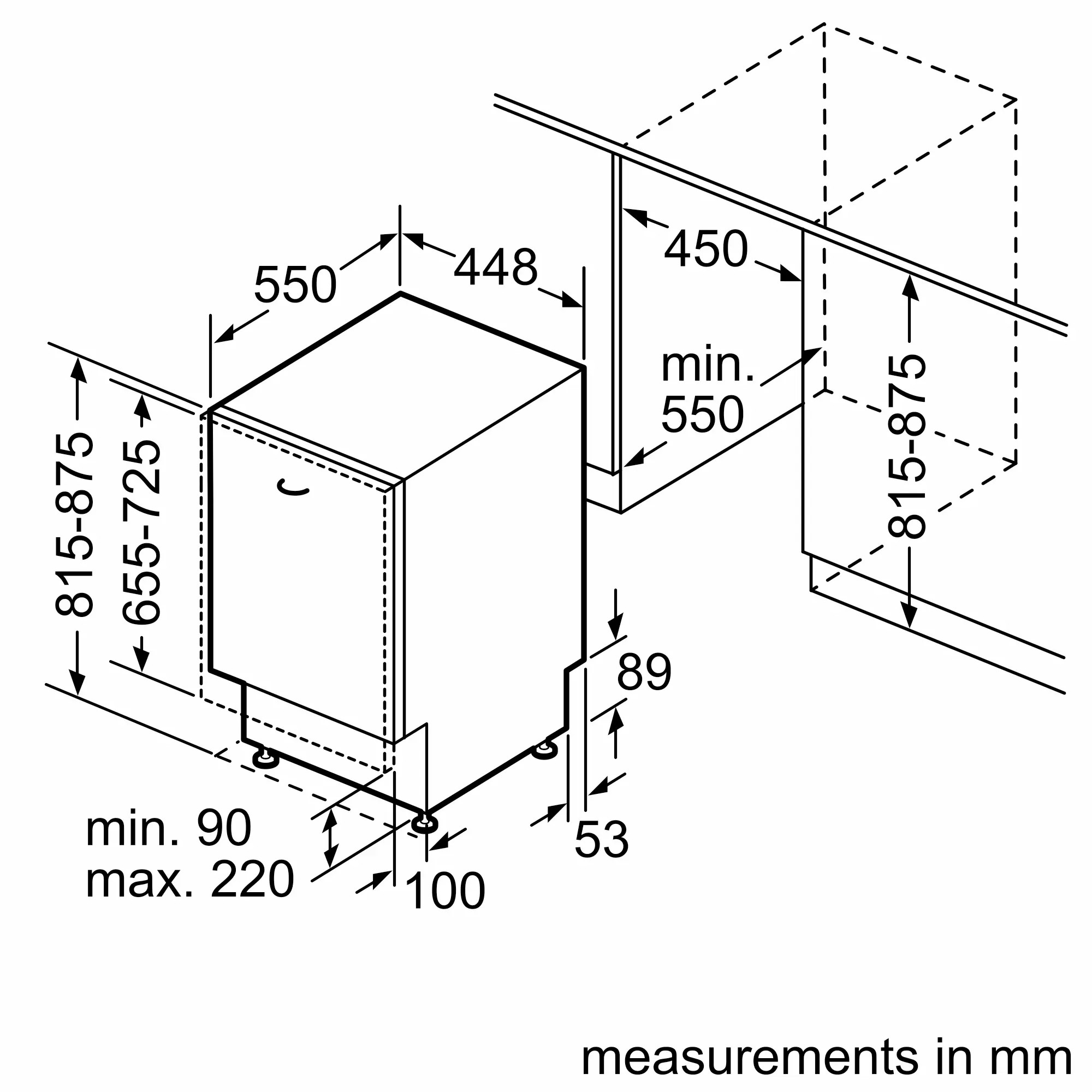 Bosch SPV4HMX14Q Габаритные размеры