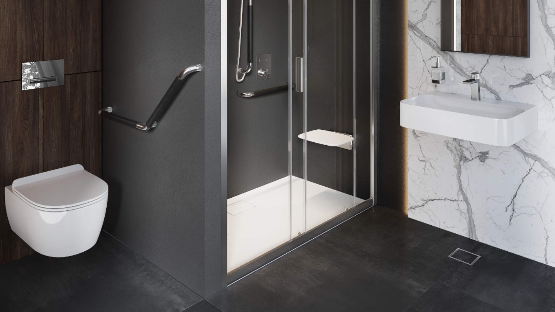 в продажу Трап для душу Excellent Torvi чорний (INEX.TO130.50.BL) - фото 3