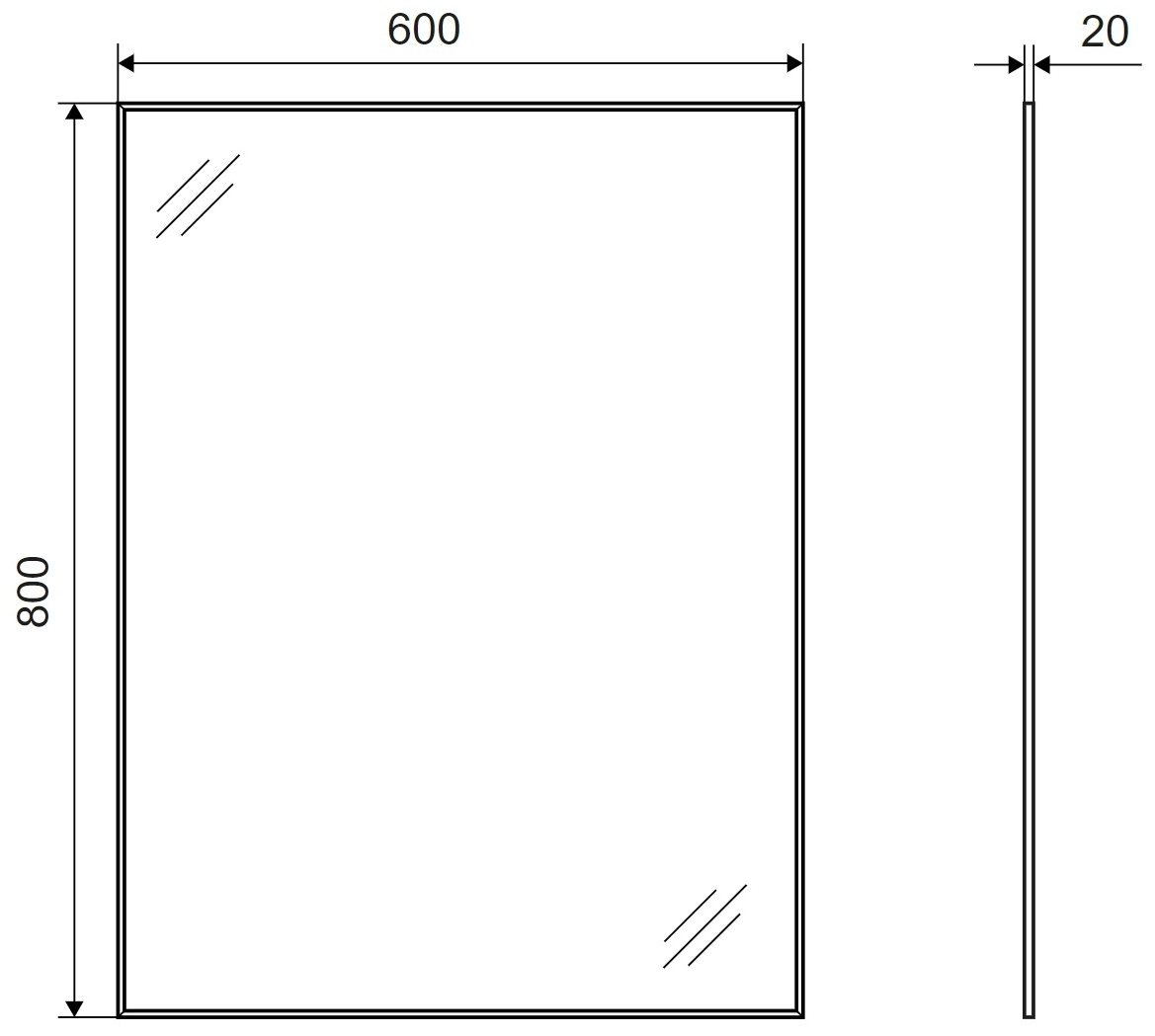 Excellent Kuadro 80x60 см матове золото (DOEX.KU080.060.GB) Габаритні розміри