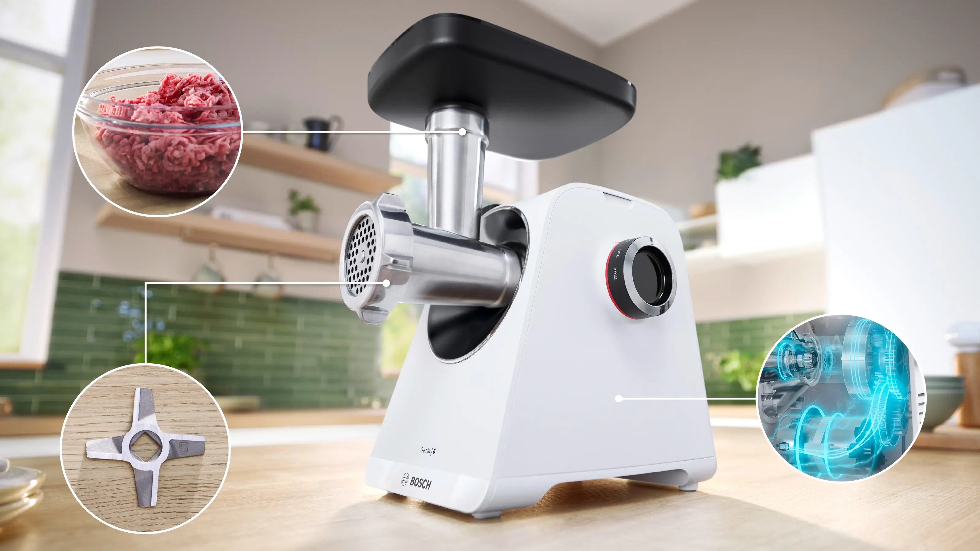 в продажу Електром'ясорубка Bosch MFWS607W - фото 3