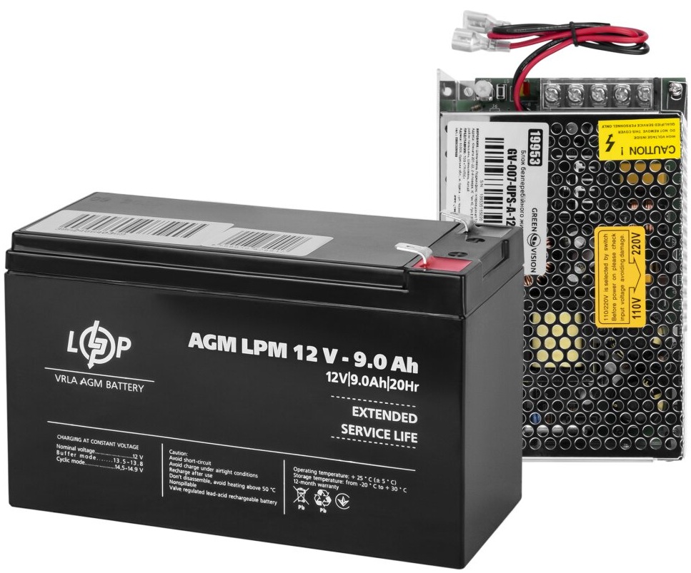 Комплект резервного питания GreenVision GV-007-UPS-A-1203-8A-9Ah (20374)
