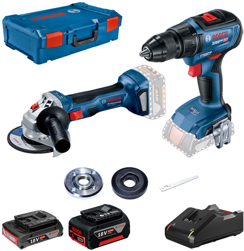 Набор инструментов Bosch GSR 18V-50 + GWS 180-LI (0615990M47)