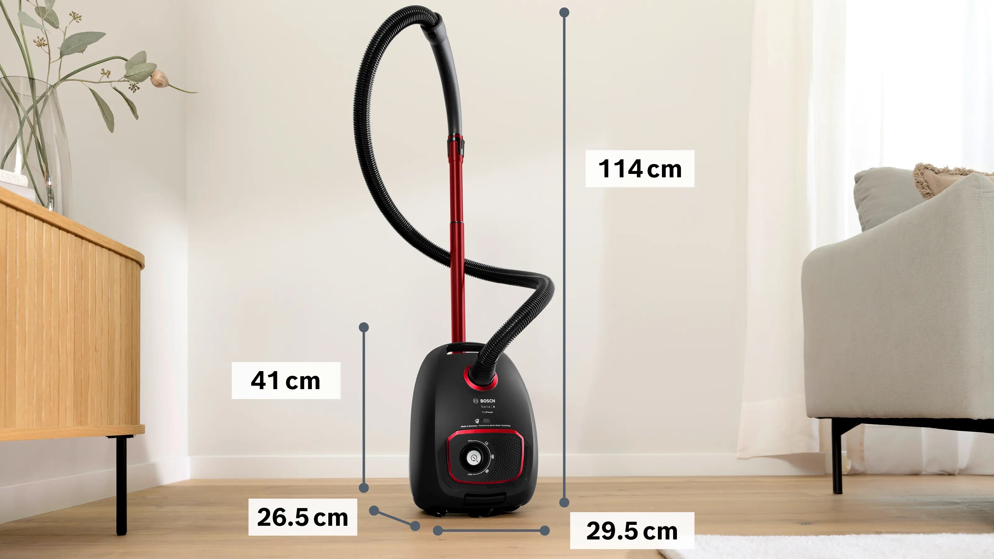 Bosch BGL41POW2H Габаритные размеры