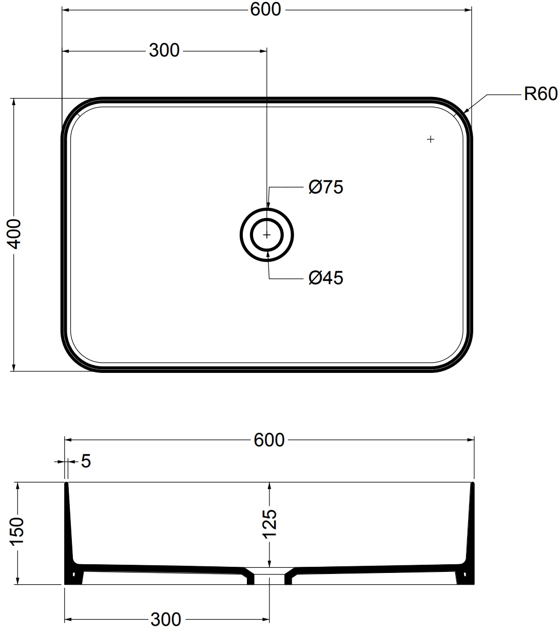 AXA Mate 60*40 см (7831001) Габаритные размеры