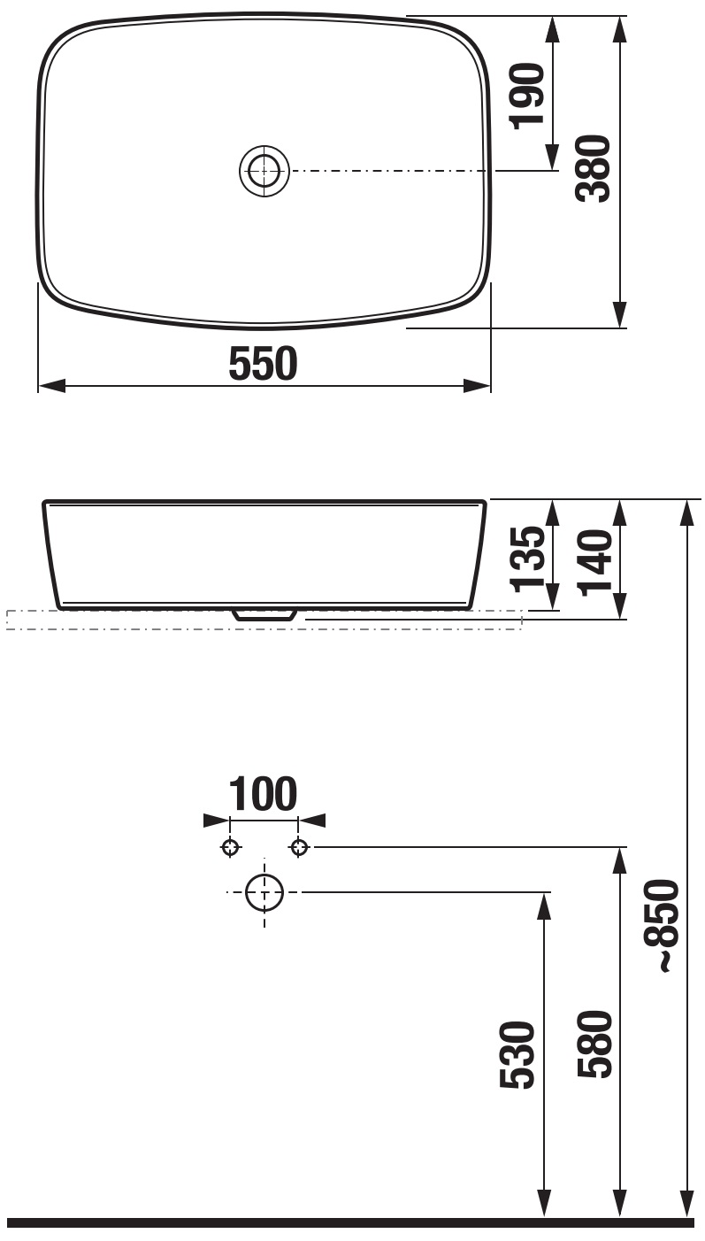 Jika Lyra Plus 55x38 см (H8183837161121) Габаритные размеры