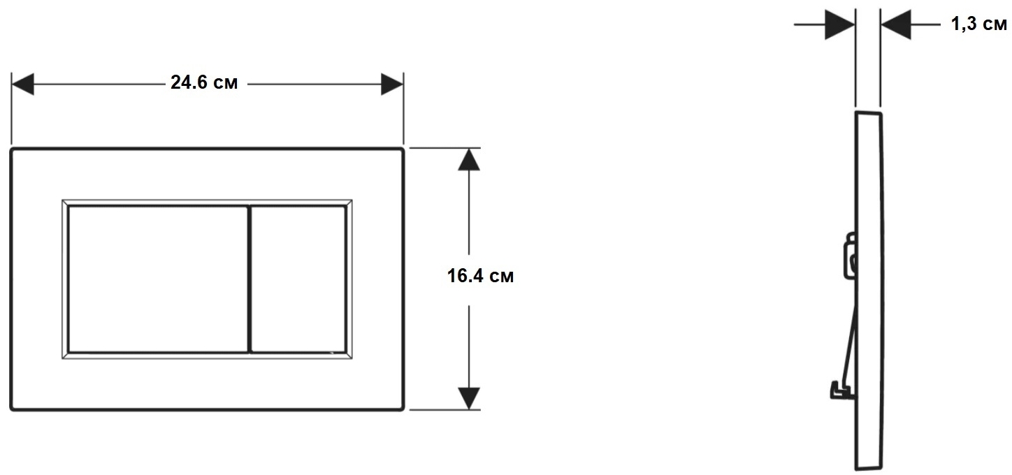 Geberit Sigma 01 Square 115.660.21.1 Габаритные размеры