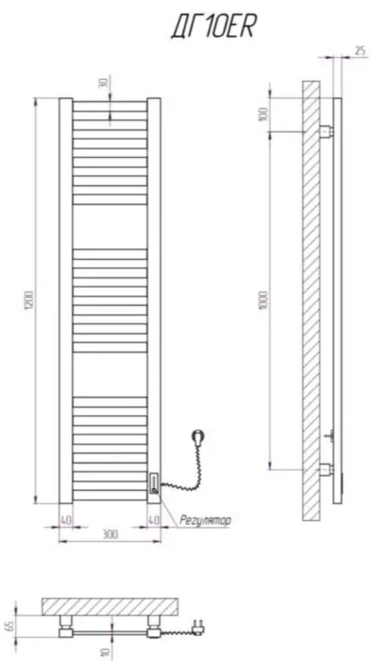 Kosser Герда 1200x300 ER (ДГ10ERW) Габаритные размеры