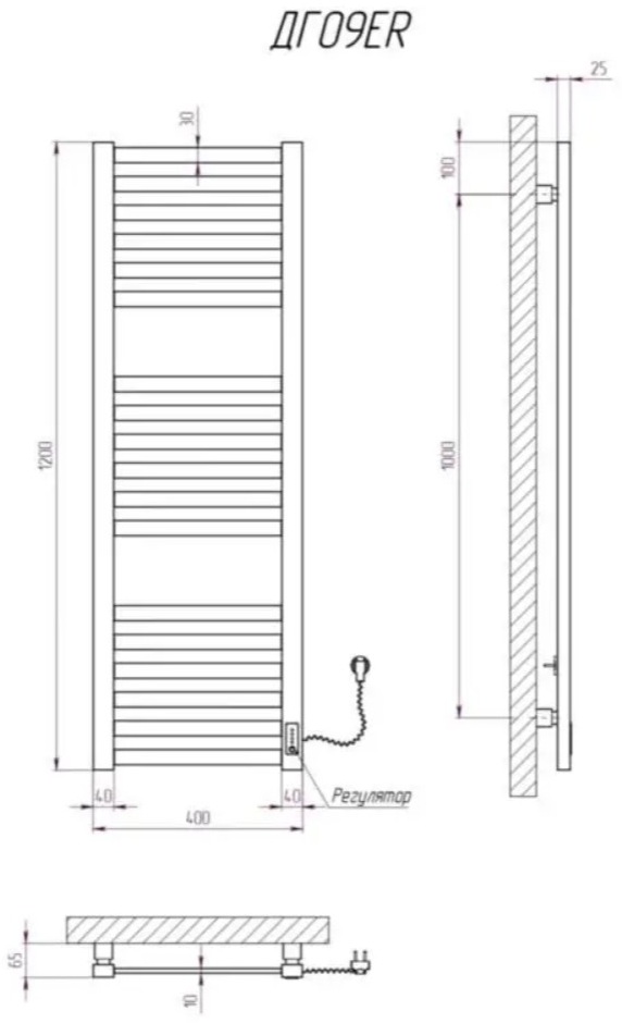 Kosser Герда 1200x400 ER (ДГ09ERW) Габаритные размеры