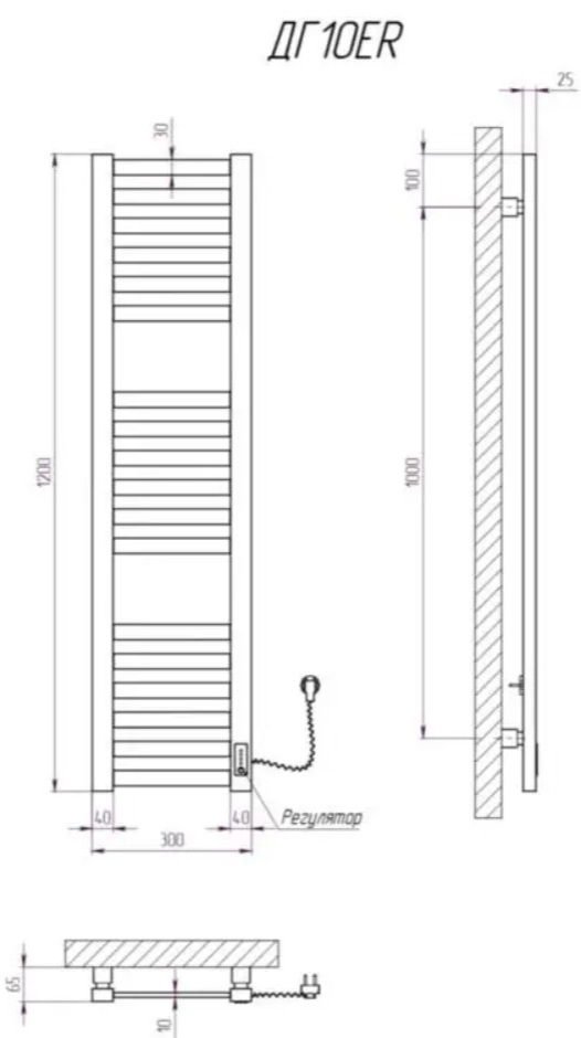 Kosser Герда 1200x300 ER (ДГ10ER) Габаритные размеры