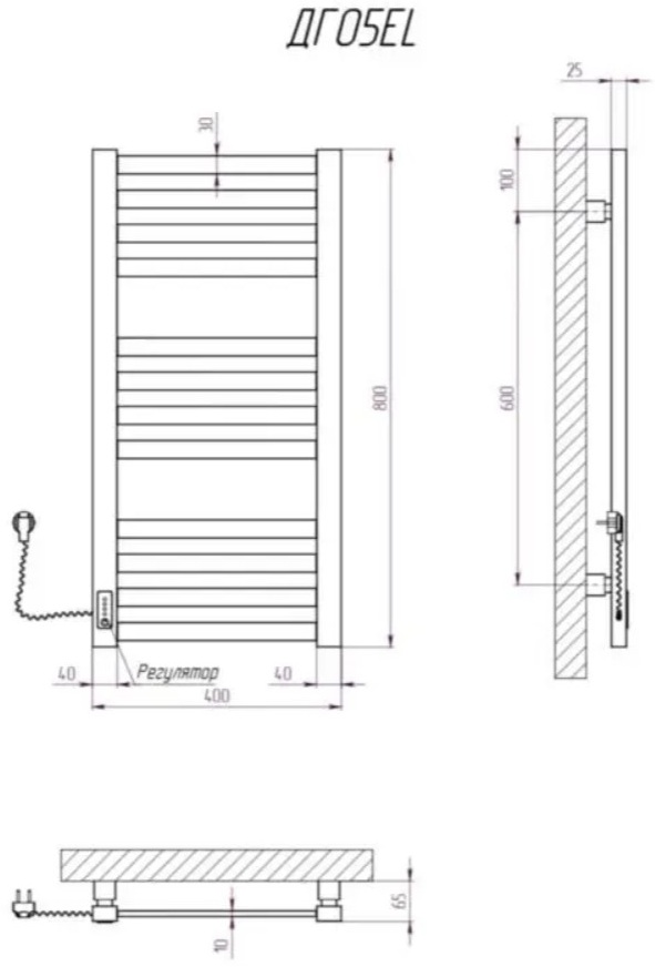 Kosser Герда 800x400 EL (ДГ05ELW) Габаритные размеры