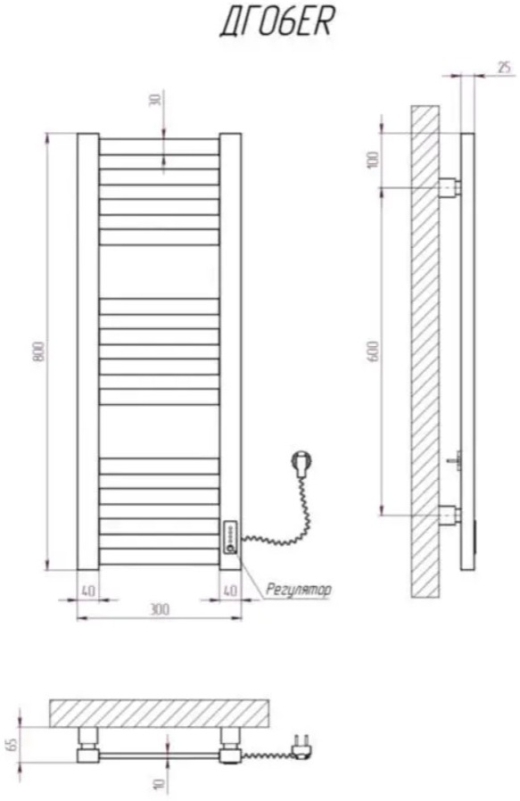Kosser Герда 800x300 ER (ДГ06ER) Габаритные размеры