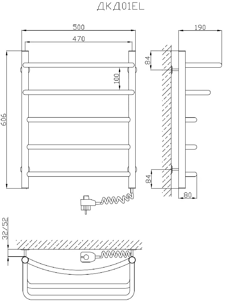 Kosser Каскад Дуга 600x500/5 ER (ДКД01ER) Габаритні розміри
