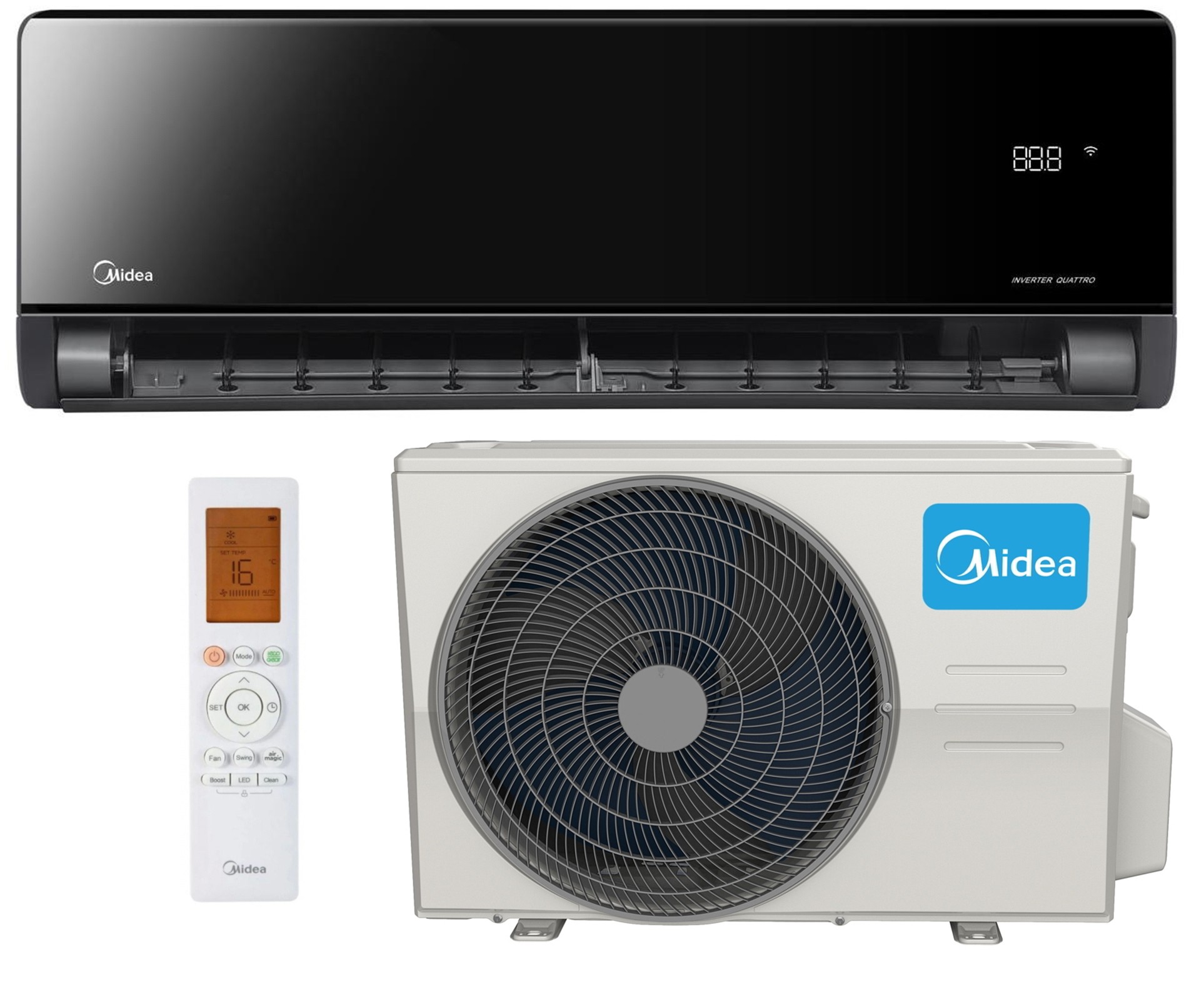 Кондиционер Midea 9 тыс. BTU Midea PenroseAir Black MSXT-09HRFN8-BLACK-I/MSXT-09HRFN8-O