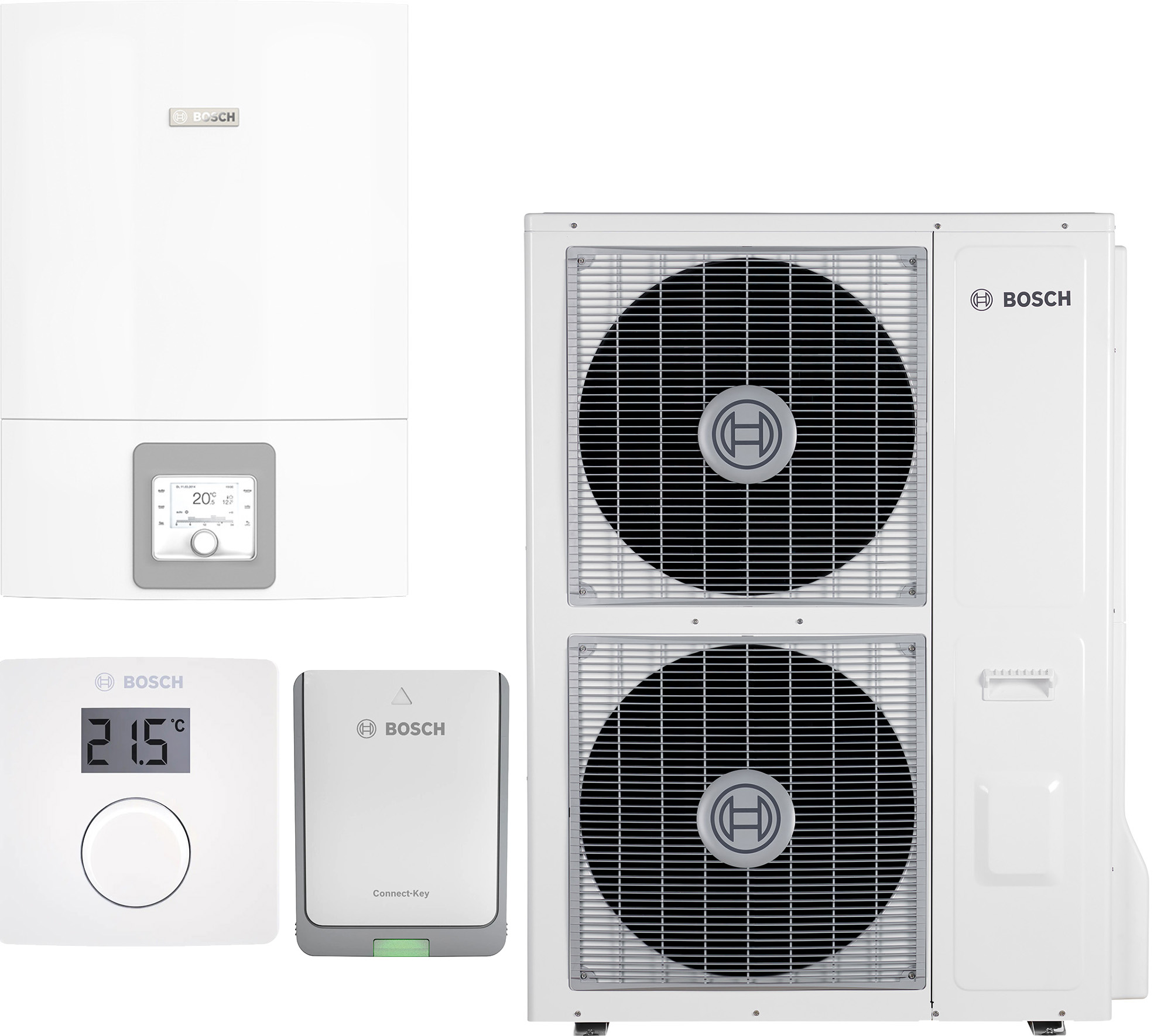 Тепловой насос Bosch Compress 3400i AWES 14, система управления CR10, коммуникационный модуль K30