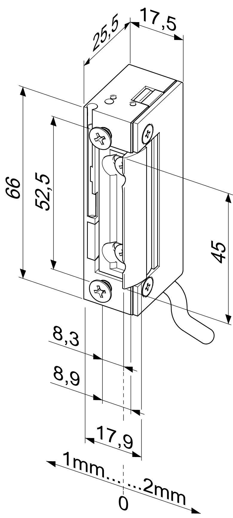 Effeff 118 W - A71 FaFix Габаритные размеры