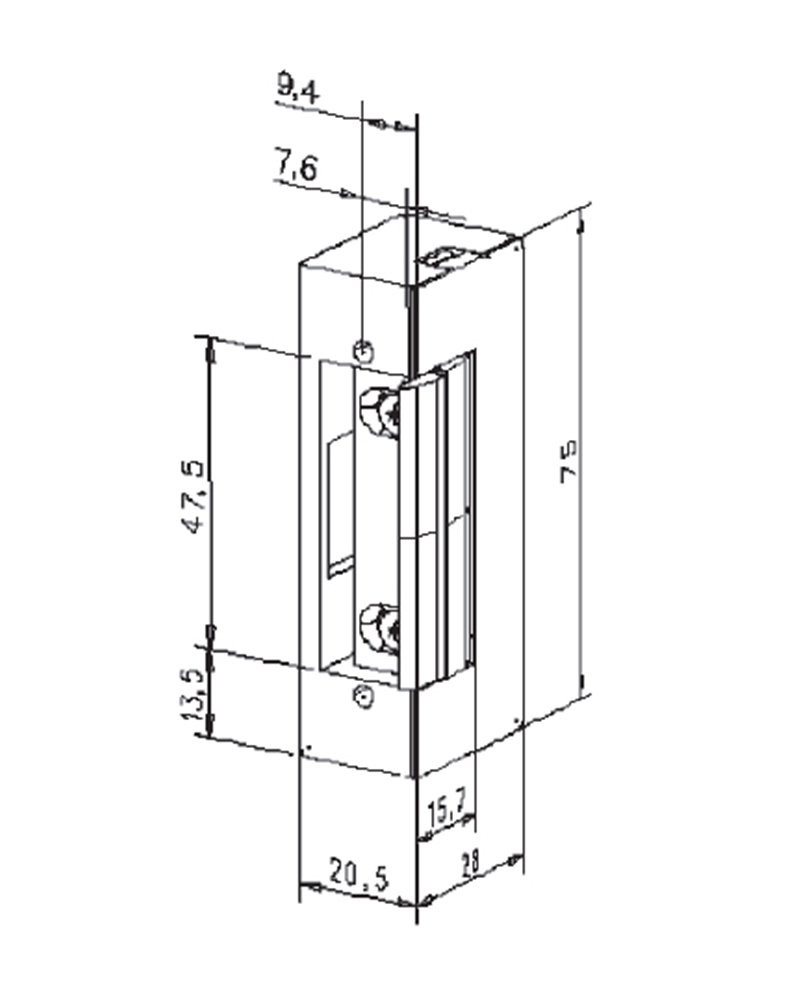 Effeff E7AE - E4139 FaFix Габаритные размеры