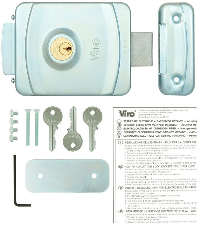 Электрозамок Viro V9083.0794 BS50/80мм T1/T2 Gray (VIR-30.9083.07940000) обзор - фото 8