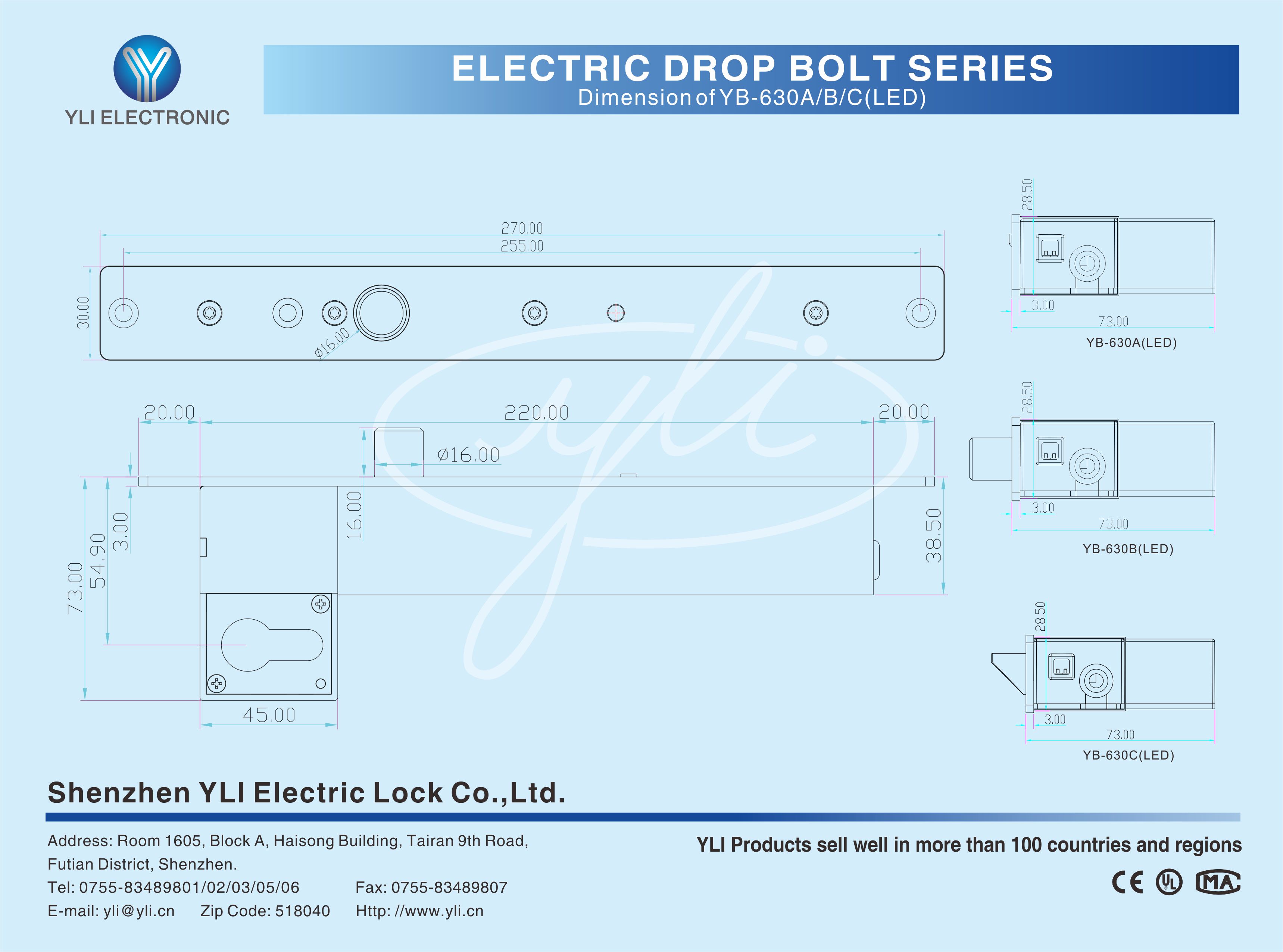 Yli Electronic YB-630A(LED) Габаритные размеры