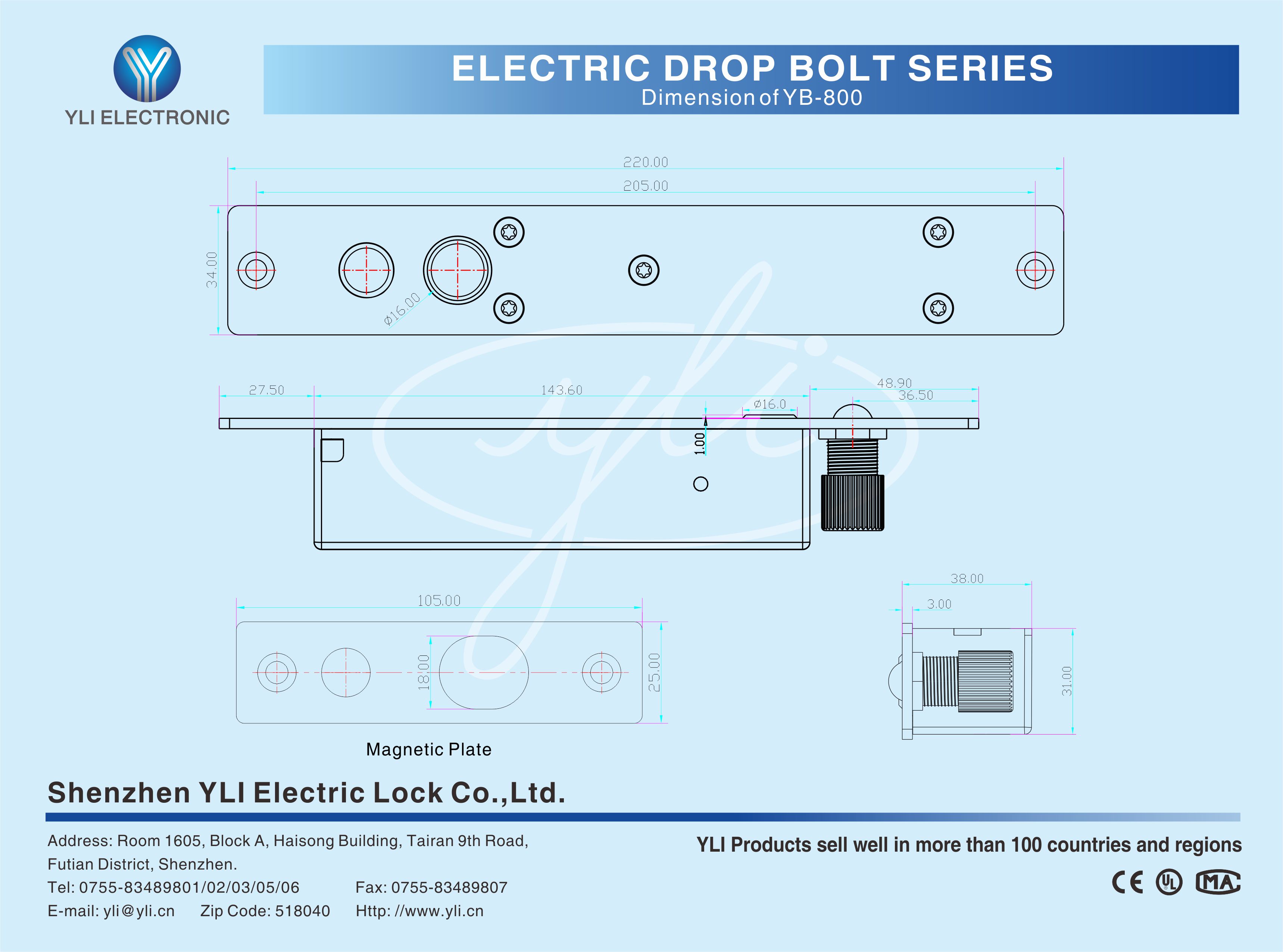 Yli Electronic YB-800B Габаритные размеры