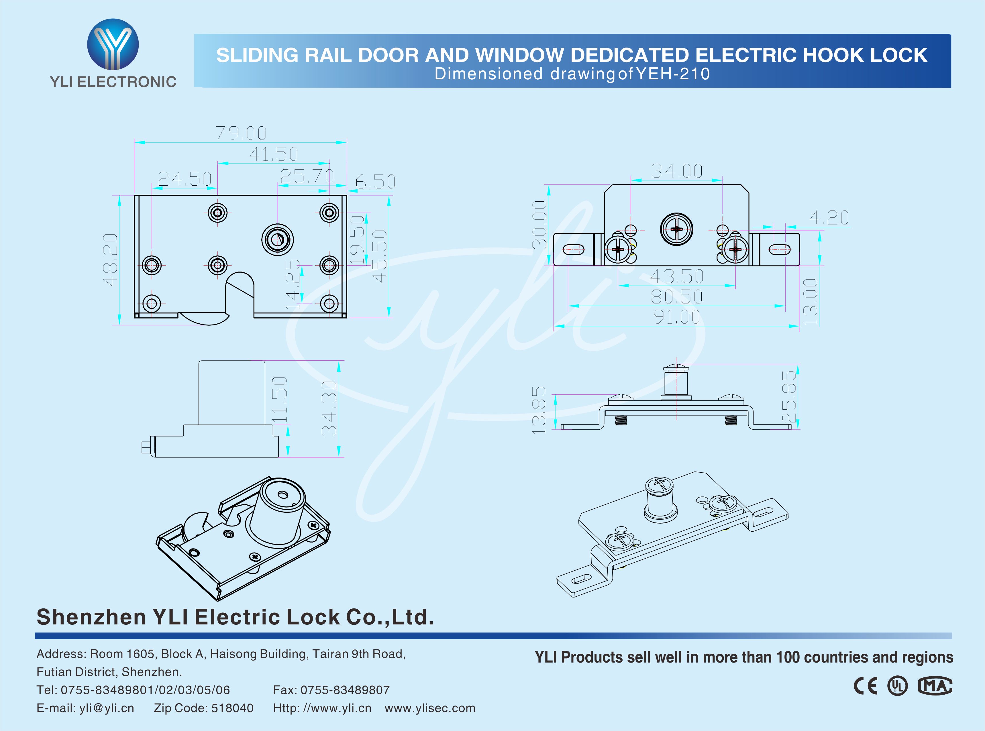 Yli Electronic YEH-210 Габаритные размеры