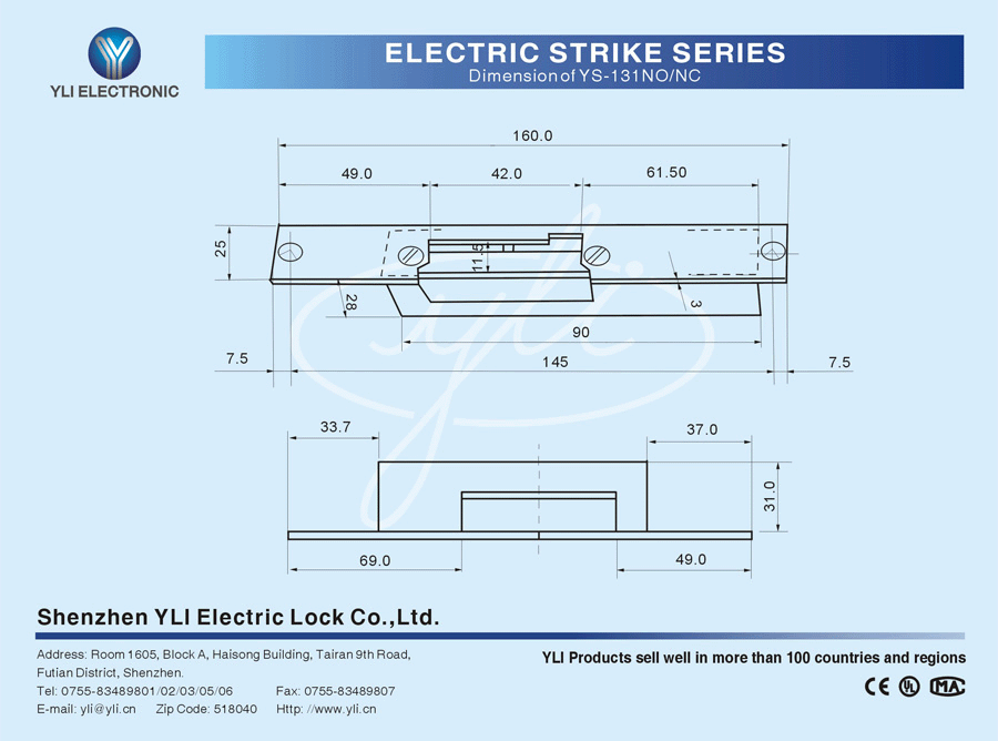 Yli Electronic YS-131NO Габаритные размеры