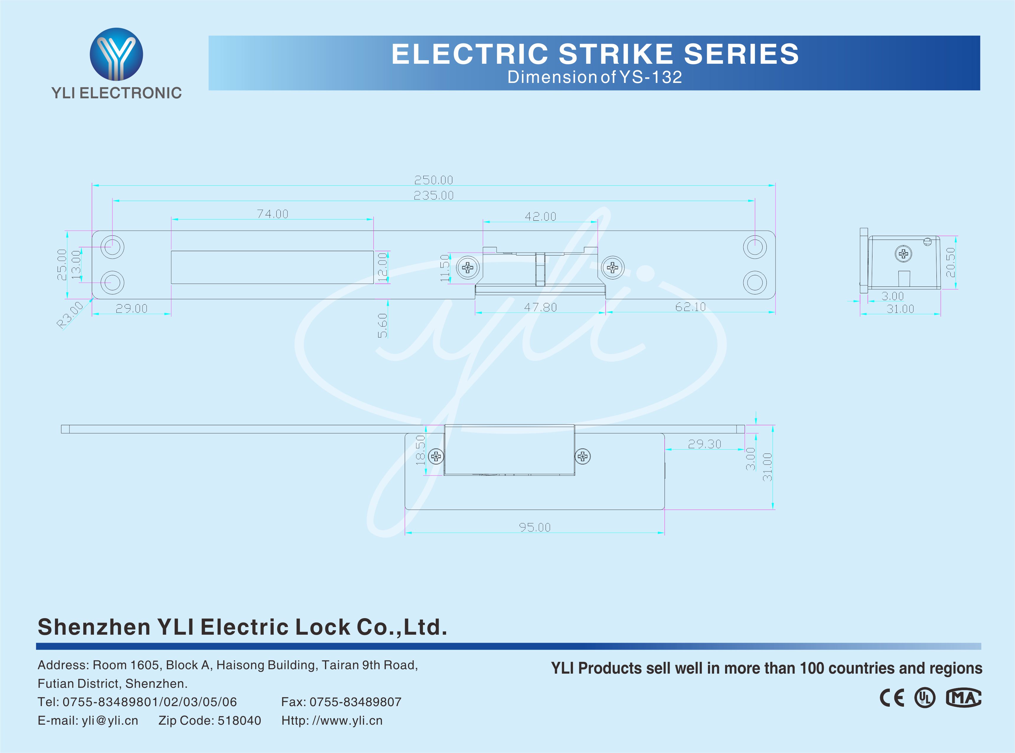 Yli Electronic YS-132NC Габаритні розміри