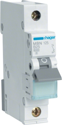 Hager 1P 6kA B-25A 1M (MBN125)