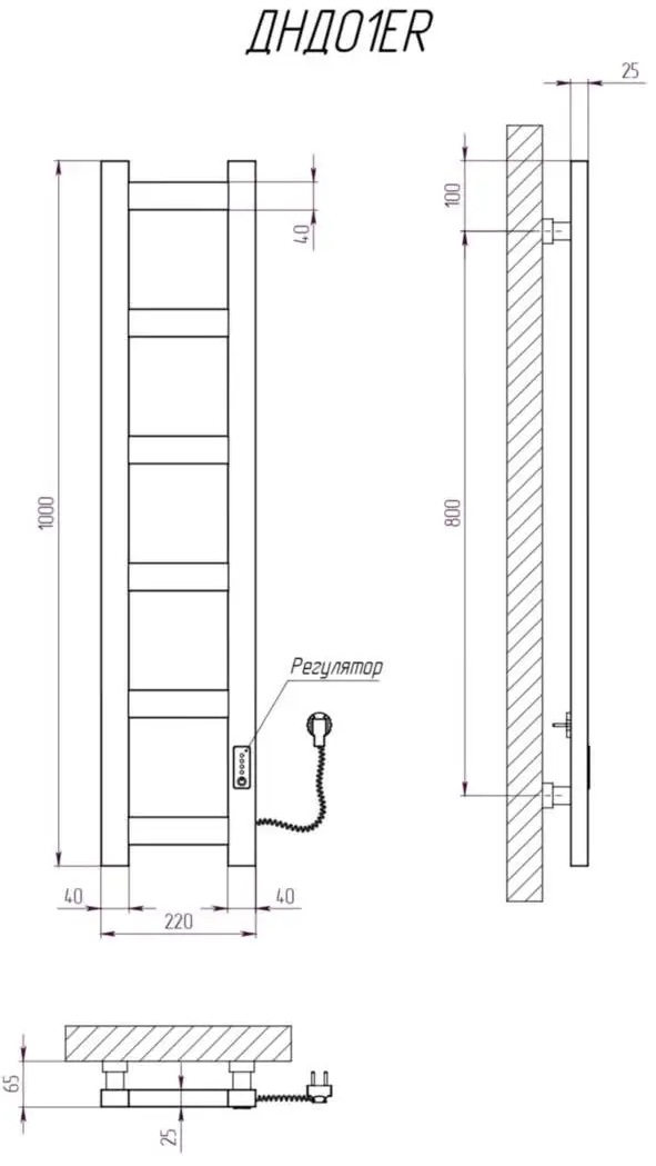 Kosser Норд 1000x220/6 ER (ДНД01ER) Габаритные размеры