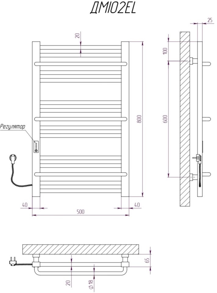 Kosser Міра 800x500/15 EL (ДМІ02EL) Габаритні розміри