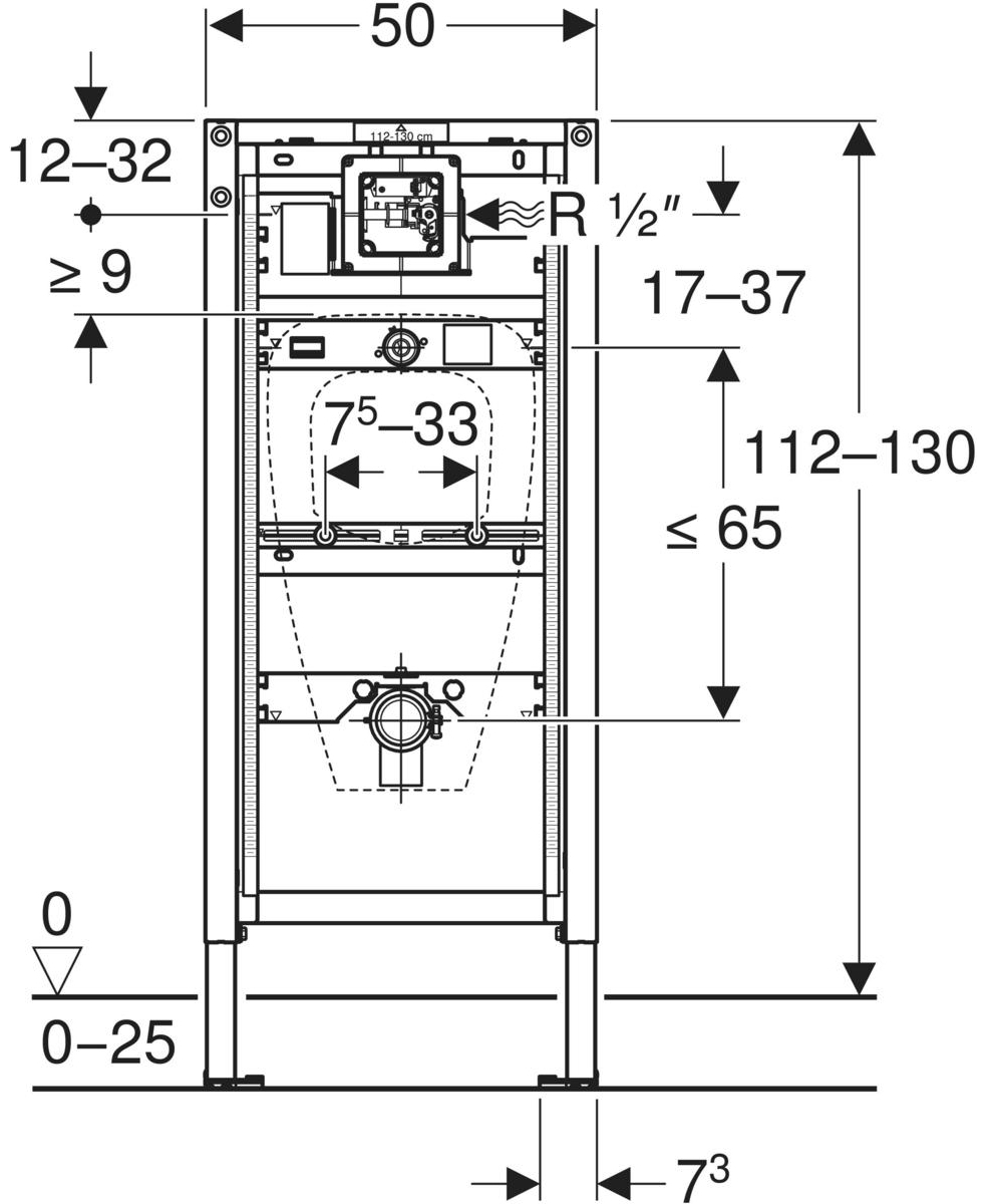 Geberit Duofix 111.616.00.2 Габаритные размеры