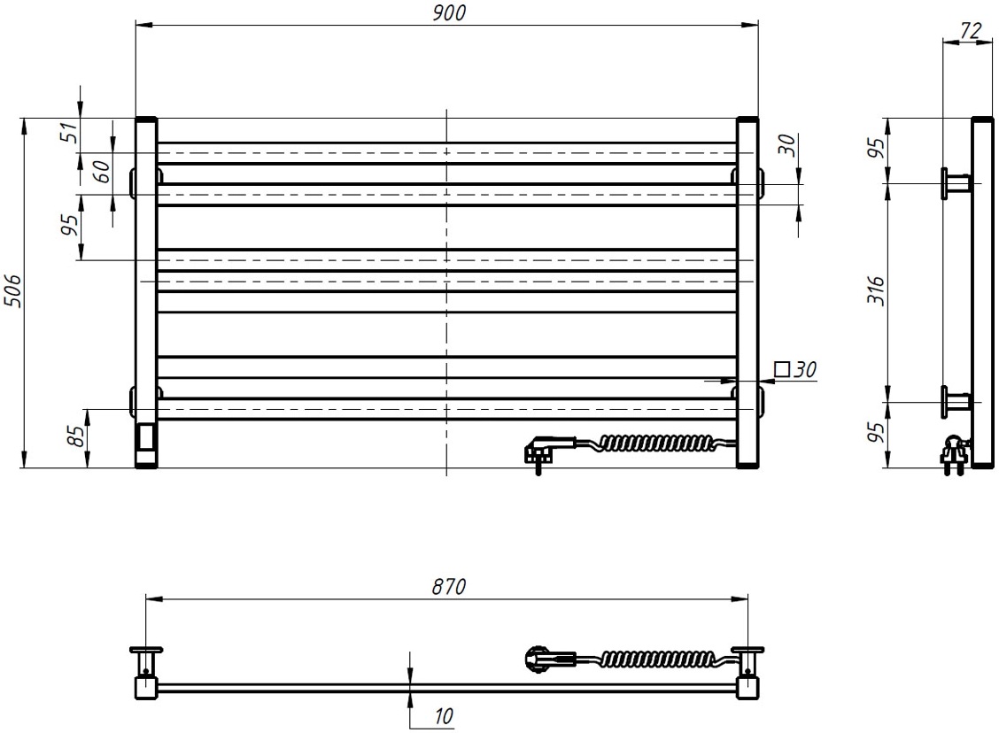 Navin Авангард 900x500 Sensor (12-128053-9050) Габаритные размеры
