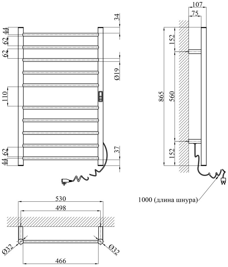 Kroner KRP Hitze-Stets CHR8753-10T Габаритные размеры