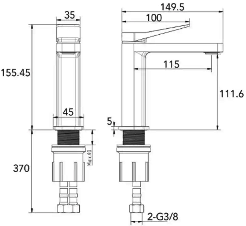 Devit HB-GR5008BN Габаритные размеры