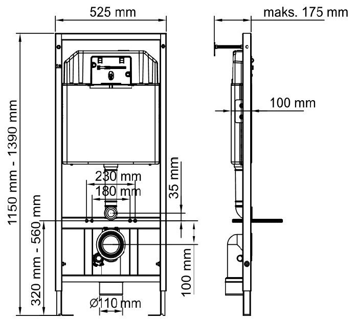 Koller Pool Dune 1200SL: KP-112-001 + RN-0520-RQ3 + KP-229-001 Габаритные размеры