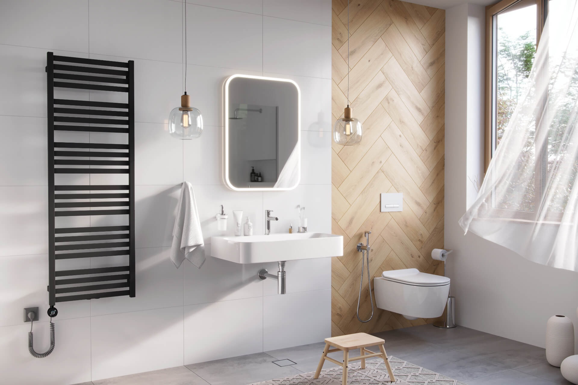 в продаже Полотенцесушитель Excellent Horos 146x50 см, черный (GREX.HO146.BL) - фото 3