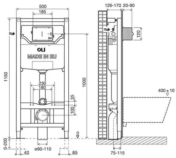 Oli Oli120 + 659056 Slim (888780) Габаритні розміри