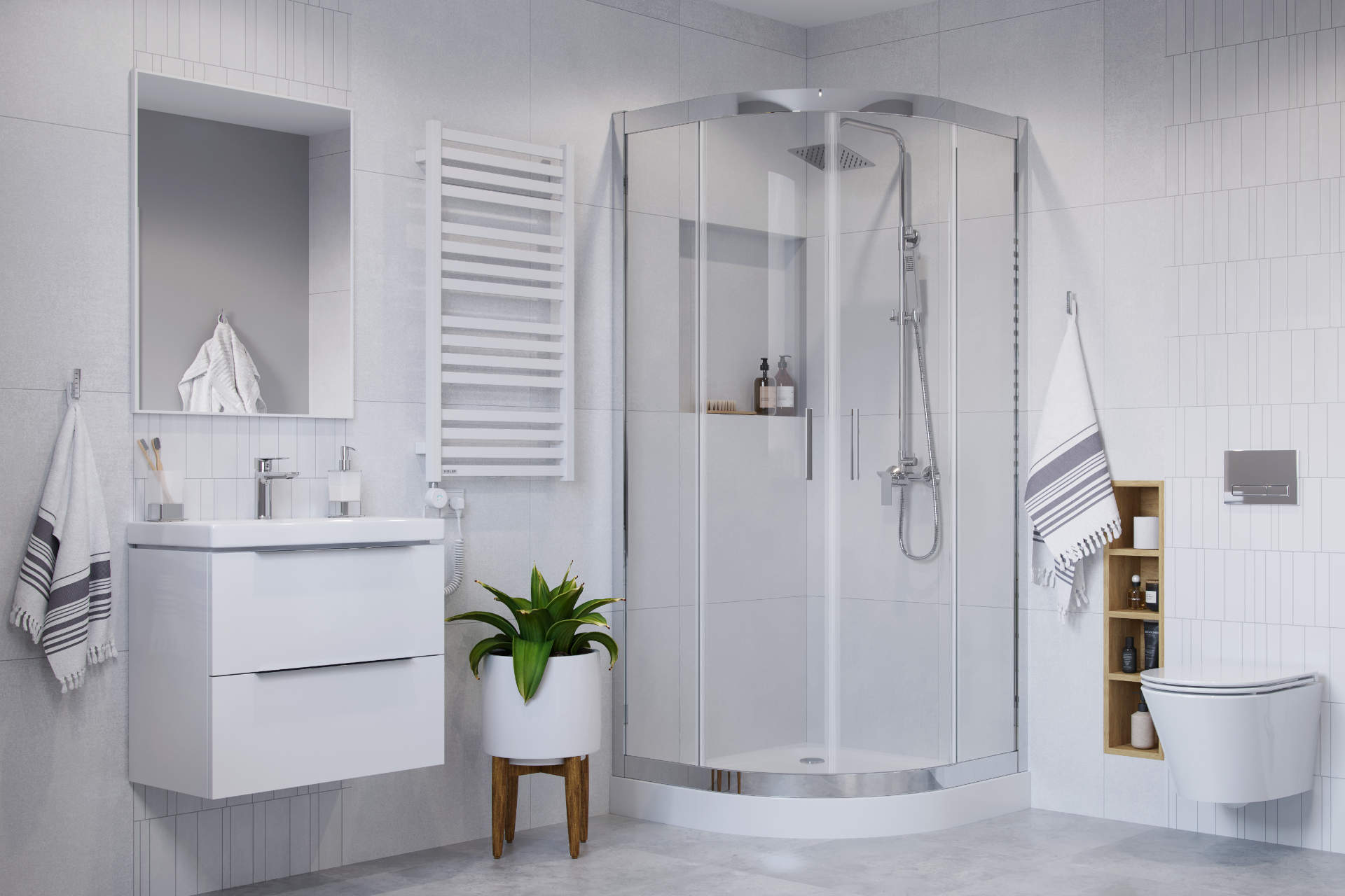 Полотенцесушитель Excellent Horos 96x50 см, белый (GREX.HO96.WH) цена 13568 грн - фотография 2