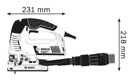 Bosch GST 160 BCE (0601518000) Габаритные размеры