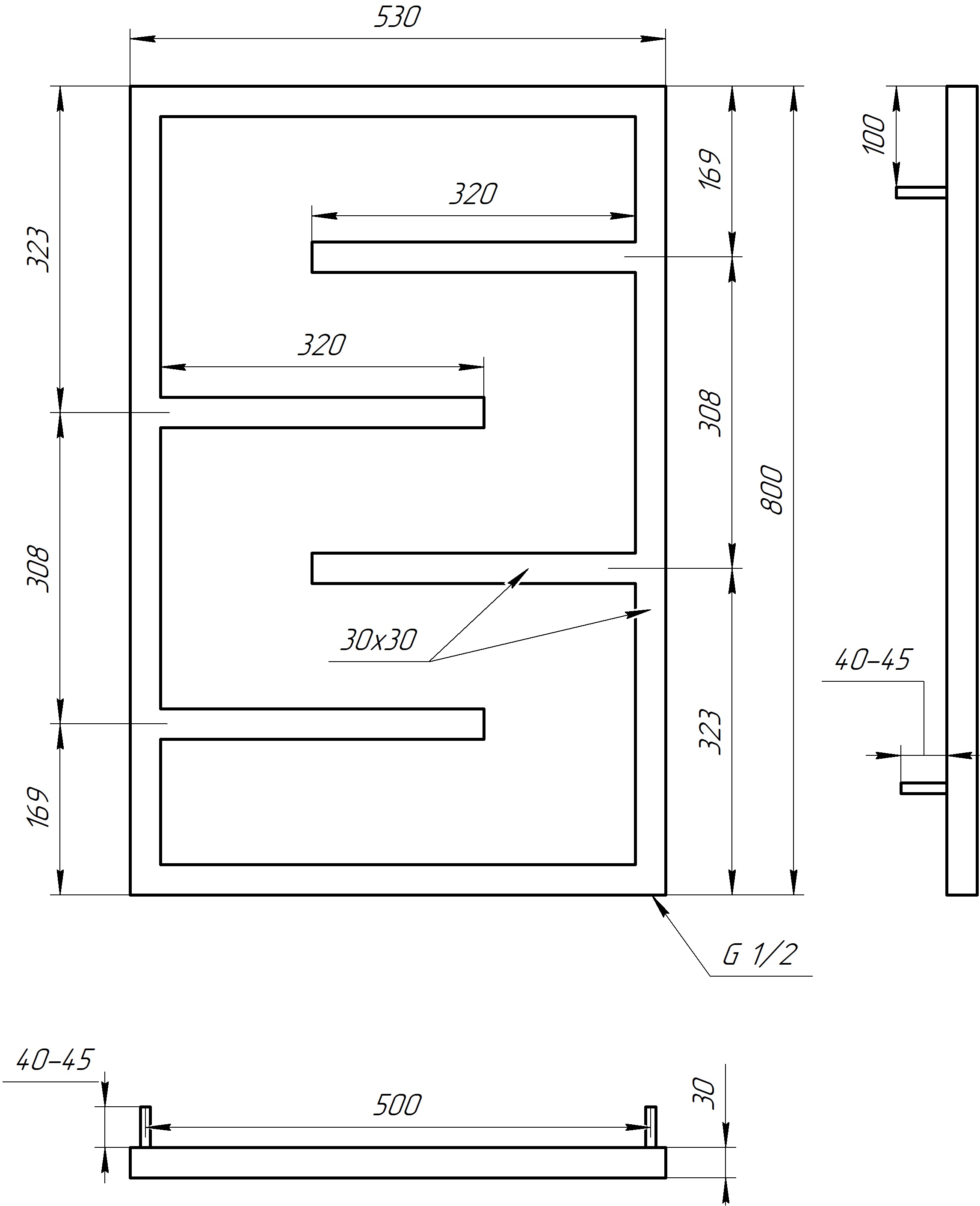 Genesis Aqua Infinite Dry (GA-4004-1) Габаритные размеры