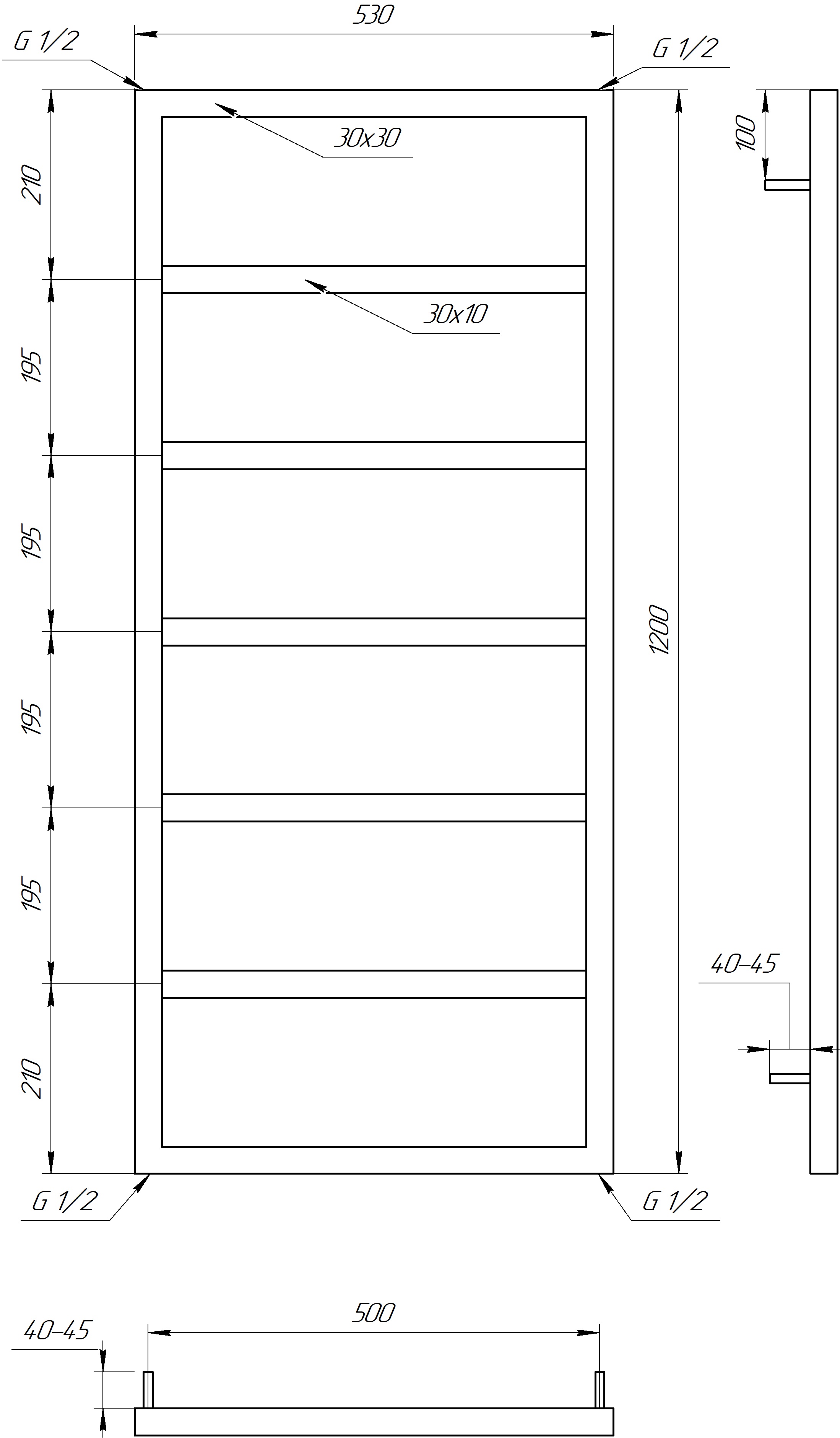 Genesis Aqua Mogiana Dry (GA-57006-1) Габаритные размеры