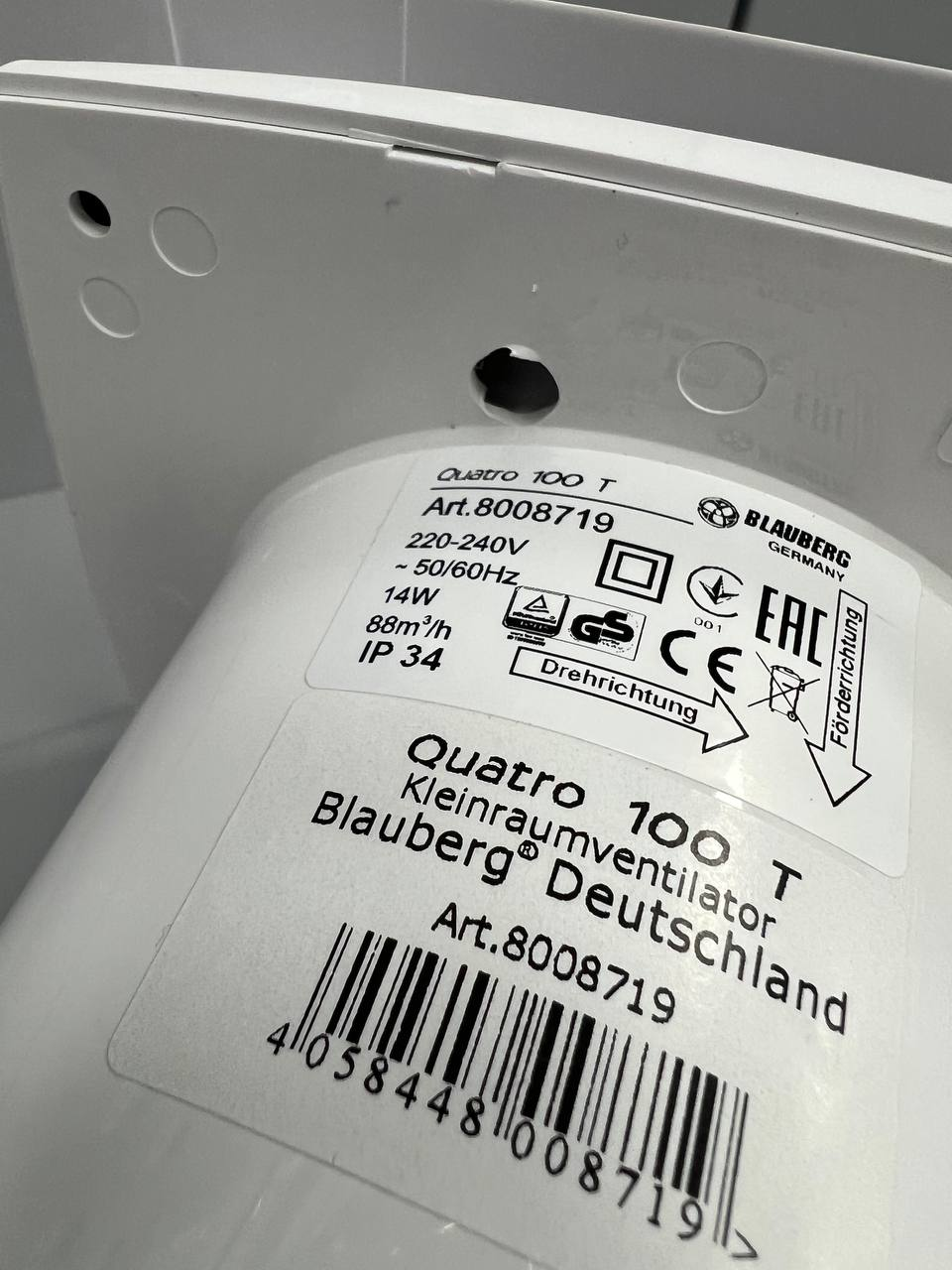 Витяжний вентилятор Blauberg Quatro 100 T Уцінка відгуки - зображення 5