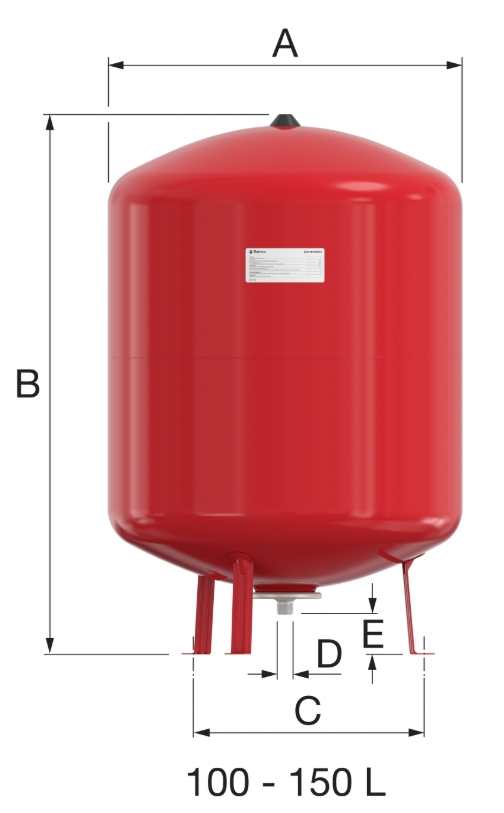 Flamco Contra-Flex 100/2,5, 100 л (26105) Габаритні розміри