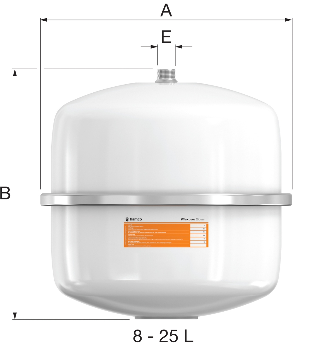 Flamco Flexcon Solar 25 (16063) Габаритные размеры