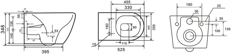 Mixxus Premium ELLIPSE-0309-T1 GRAY (MP6655) Габаритні розміри